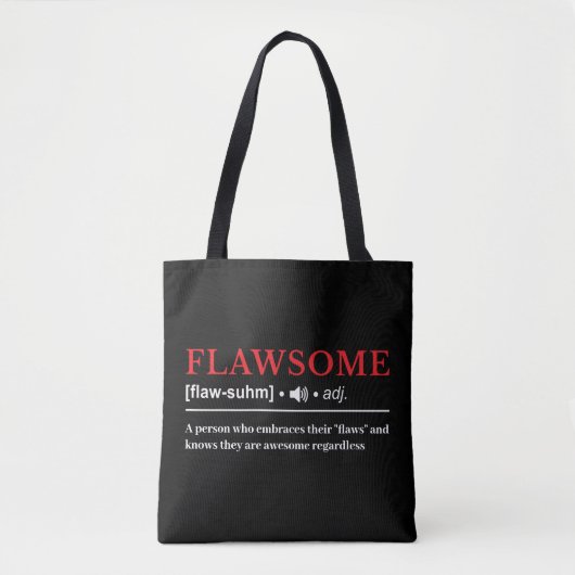 Flawsome – カスタマイズ可能な定義 トートバッグ (正面)