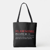 Flawsome – カスタマイズ可能な定義 トートバッグ (裏面)