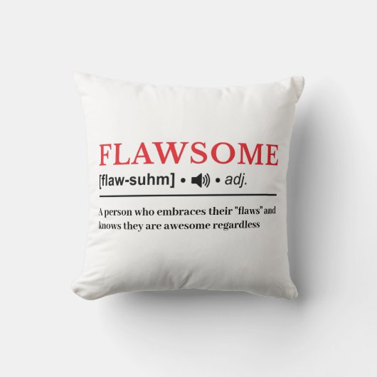 Flawsome - カスタマイズ可能な辞書の定義 クッション (正面)