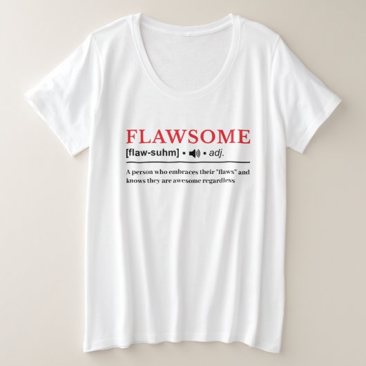Flawsome - カスタマイズ可能な辞書の定義 プラスサイズTシャツ (デザイン正面)