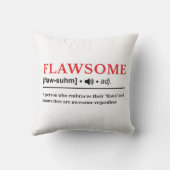 Flawsome – カスタマイズ可能な辞書定義 クッション (裏面)