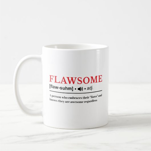 Flawsome – カスタマイズ可能な辞書定義 コーヒーマグカップ (左)