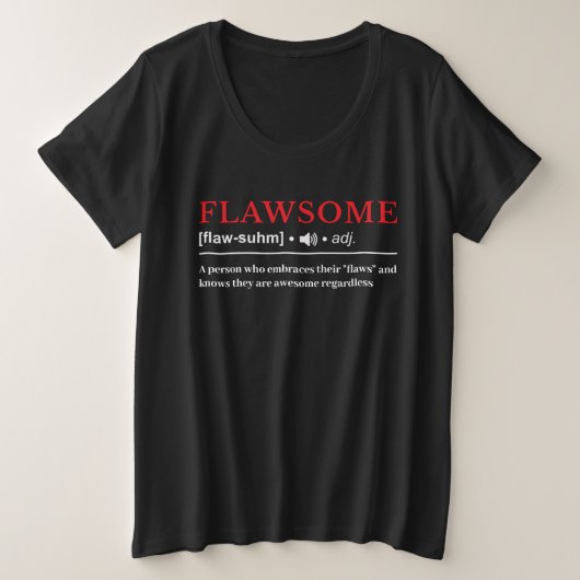 Flawsome – カスタマイズ可能な辞書定義 プラスサイズTシャツ (デザイン正面)