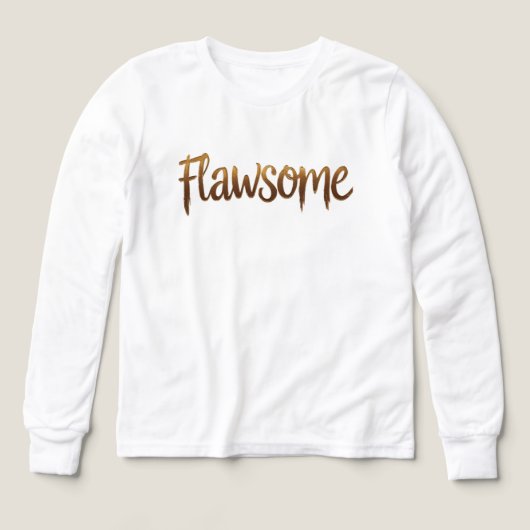 "Flawsome" キッズ 自尊心と自信Tシャツ (デザイン正面)