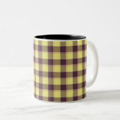 Flax and Livid Brown Plaid Yellow ツートーンマグカップ (正面右)