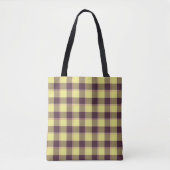 Flax and Livid Brown Plaid Yellow トートバッグ (正面)