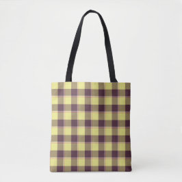 Flax and Livid Brown Plaid Yellow トートバッグ