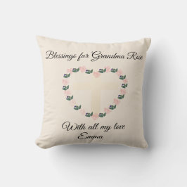 Fldoral Heart Blessing for a Beloved Grandma クッション