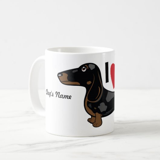 FLDRは"私が私の"滑らか愛するダックスフントのマグをまだらにします コーヒーマグカップ (正面左)