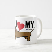 FLDRは"私が私を"愛する赤いdoxieのキャラクターのマグを滑らかにします コーヒーマグカップ (正面右)