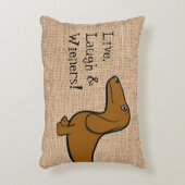 FLDRオスカーの"生きている、笑い及びウインナー"の枕 アクセントクッション (正面(垂直))