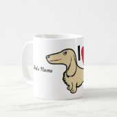 FLDR "私は私の" LHのブロンドのダックスフントのマグを愛します コーヒーマグカップ (正面左)