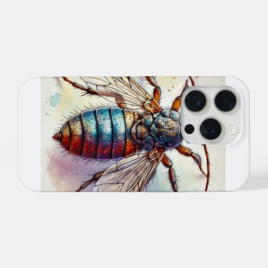 Flea Siphonaptera Insect Dorsal View 040924IREF224 iPhoneケース (裏面横)