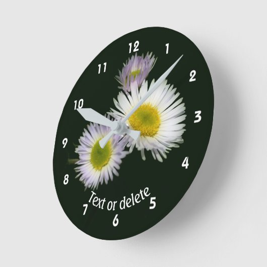 Fleabane Daisy Wildflowers Personalized   ラウンド壁時計 (傾斜)