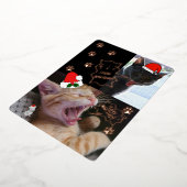 Fleas Navidadが猫のクリスマスグリーティングカードを歌う 箔招待状 (回転した状態)