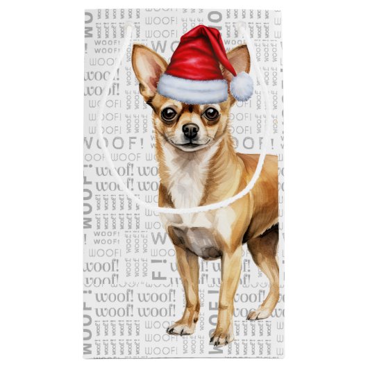 Fleas Navidog Chihuahuaクリスマスおもしろいの小さな贈り物 スモールペーパーバッグ (裏面)
