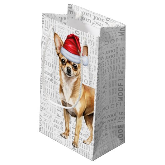 Fleas Navidog Chihuahuaクリスマスおもしろいの小さな贈り物 スモールペーパーバッグ (裏面アングル)