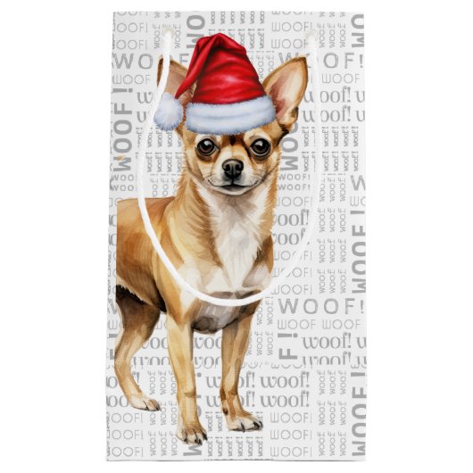 Fleas Navidog Chihuahuaクリスマスおもしろいの小さな贈り物 スモールペーパーバッグ (正面)