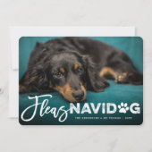 Fleas Navidog Paw Print Dog Lover Photo おもしろい Pet シーズンカード (正面)