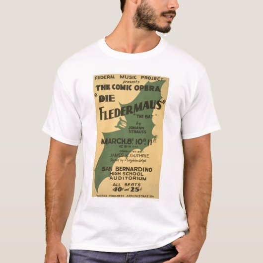 Fledermaus Straussは1938 WPA死にます Tシャツ (正面)
