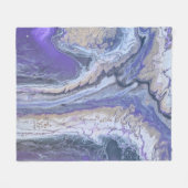 Fleece Blanket Abstract Purple & Gold Mineral Vein フリースブランケット (正面(横))