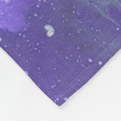 Fleece Blanket Abstract Purple & Gold Mineral Vein フリースブランケット (角)