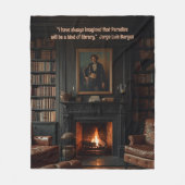 Fleece Blanket Bookish Gift for Book Lover Library フリースブランケット (正面)