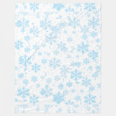 Fleece Blanket, Falling Blue Snowflakes フリースブランケット (正面)