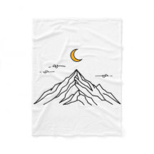 Fleece Blanket “Golden Moon & Peaks”