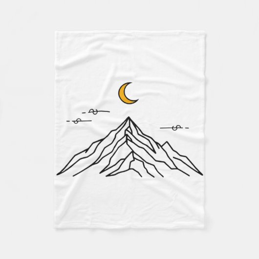 Fleece Blanket “Golden Moon & Peaks” フリースブランケット (正面)