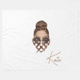 Fleece Blanket, Large 60" x 80" Katie Design フリースブランケット