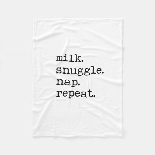 Fleece Blanket - Milk, Snuggle, Nap, Repeat フリースブランケット (正面)
