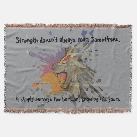 Fleece Blanket Papercut Lion & Sea Sunrise  スローブランケット (正面)