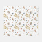 Fleece Blanket - Rabbit Pattern フリースブランケット (正面(横))