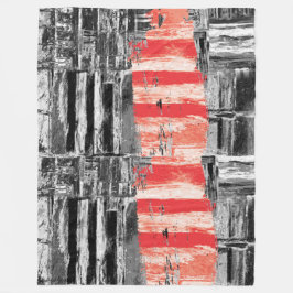 Fleece Blanket – Red Pulse Abstract Design フリースブランケット
