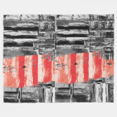 Fleece Blanket – Red Pulse Abstract Design フリースブランケット (正面(横))