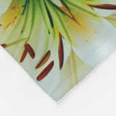 Fleece Blanket White Tiger Yellow Lilly フリースブランケット (角)