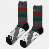 「Fleece Navidad」フェスティブなヒツジのしゃれグレー ソックス (左)