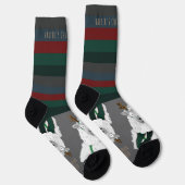 「Fleece Navidad」フェスティブなヒツジのしゃれグレー ソックス (右)