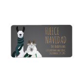 Fleece Navidad Chic Funny Quirky Llama & Sheep Pun ラベル (正面)