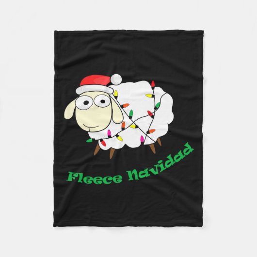 Fleece Navidad - Christmas Sheep Long Sleeve フリースブランケット (正面)