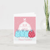 Fleece Navidad Cute Black Sheep Christmas カード (正面)