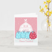 Fleece Navidad Cute Black Sheep Christmas カード (黄色い花)