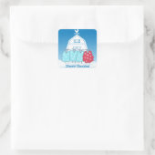 Fleece Navidad Cute Christmas Baby Sheep スクエアシール (バッグ)