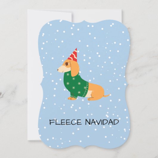 Fleece Navidad – Cute Sausage Dog シーズンカード (正面)