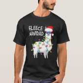 Fleece Navidad Funny Christmas Navidad Llama  Tシャツ (正面)