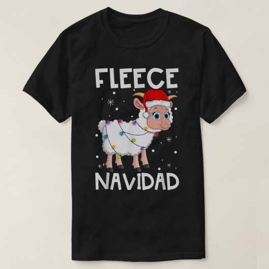 Fleece Navidad Funny Christmas Sheep Feliz Xmas Li Tシャツ (デザイン正面)