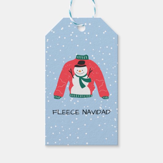 Fleece Navidad – Funny Christmas Sweater Design ギフトタグ (正面)