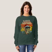 Fleece Navidad Funny Santa Frog Retro Sweatshirt スウェットシャツ (正面フル)