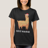 Fleece Navidad Holiday Christmas Llama Alpaca Tシャツ (正面)